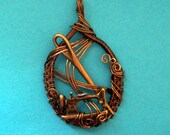 Unique Wire Wrapped Jewelry for Gift, Sewing Pendant, Hand Woven Wire Seamstress Pendant Style Necklace