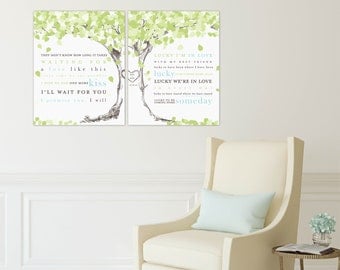 Wedding Song Lyric Art, First Dance Song Lyrics, Wedding Lyrics Wall Art // Art Print or Canvas // 007 W-L21-2PS HH4