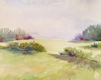 Watercolor Painting, Original Art, Landscape Painting, 9"x12"