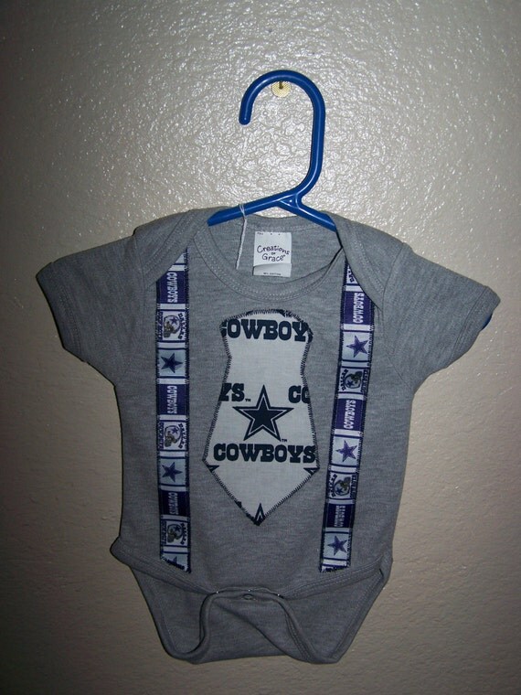 NFL Dallas Cowboys Baby Boy Tie Suspenders Onesie by sososophie