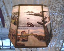 maine postcards lampshade postcard shade lamp scenes gift clip beach popular items