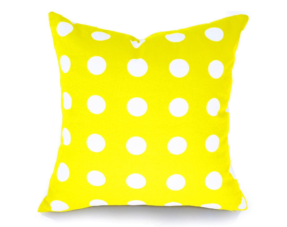 Yellow Polka Dot Pillows Yellow White Pillow Sunshine