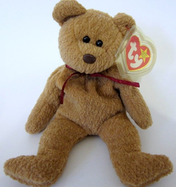 CURLY BEAR Ty Beanie Baby Retired 1993 Original Brown by ddb7