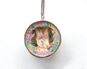 ooak Double-sided personalized Jewelry,letter necklace,Personalized initial Charm,3D paper sculpture jewelry,Original Hand Painted necklace