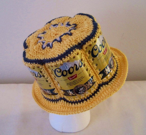 Crocheted Beer Can Hat Coors