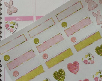 Planner Stickers Bunnies and Hearts Fits Erin Condren Planner & Other Planners