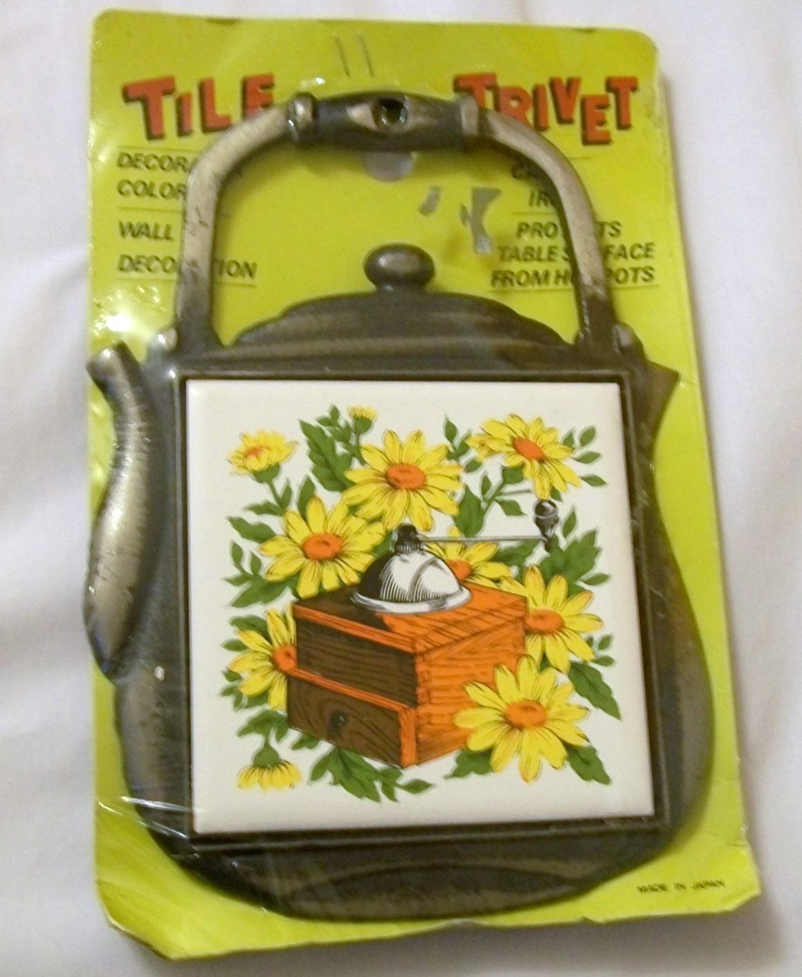 Vintage Teapot Trivet Ceramic Tile Trivet Cast Iron Trivet