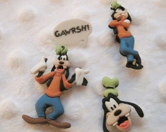 Goofy Disney Buttons Set of 4