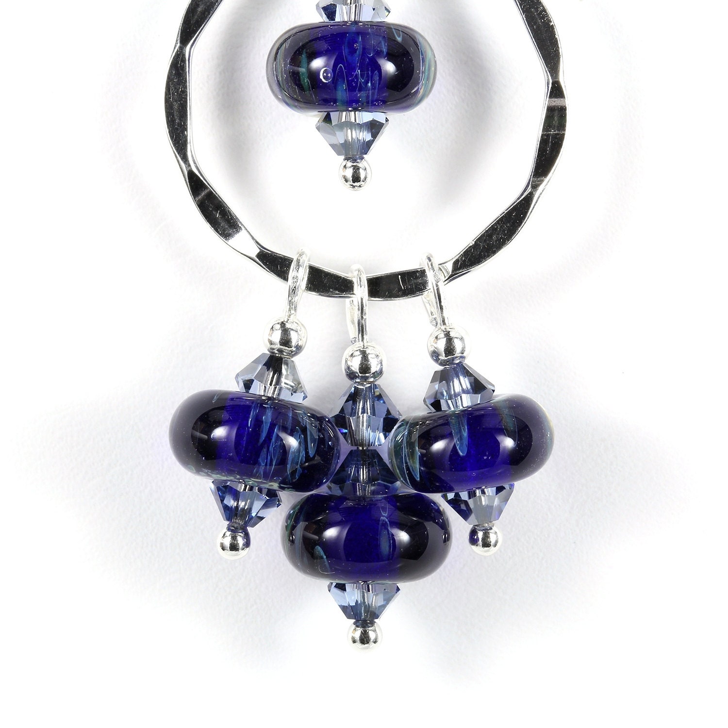 Lampwork glass chandelier necklace