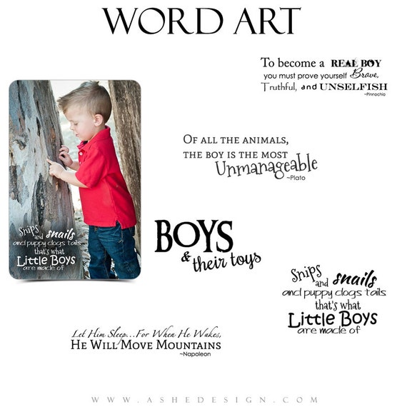 Download Boy Word Art Quotes Photo Overlays for Scrapbooking SNIPS