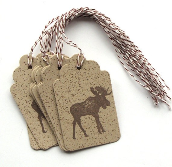 Items similar to Moose Gift tags Moose Party Tags paper gift tags