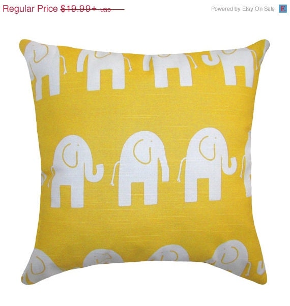 yellow elephant pillow