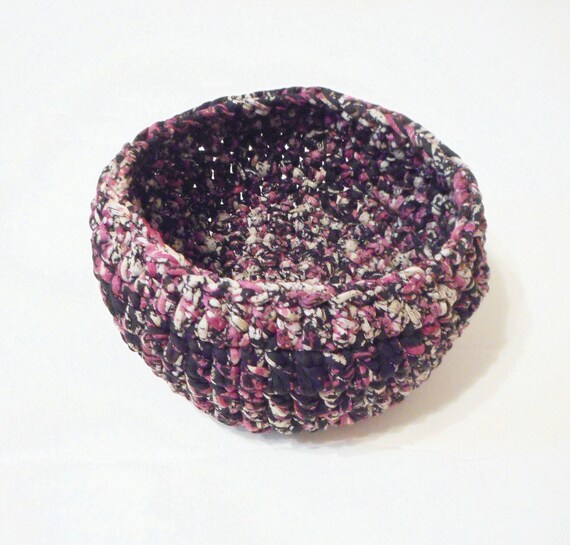 Decorative Crochet Fabric Bowl, ready to ship. 