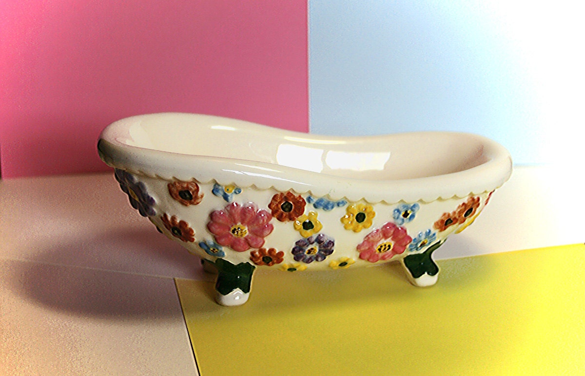 Bathroom Soap Dish Colorful Bathtub Clawfoot Tub by Moosemom