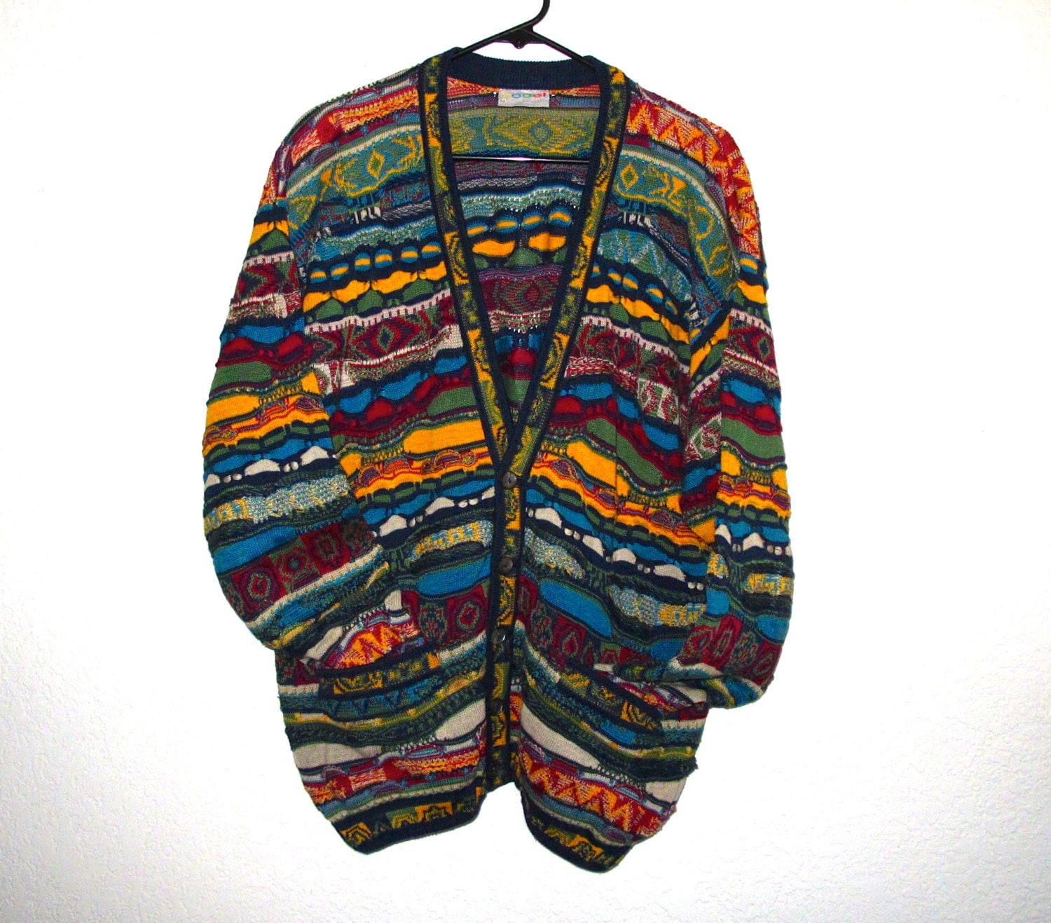 COOGI Australia Cotton Cardigan Men Sweater size M Bright