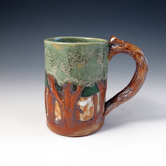 Craftsman Mission Style Pottery Mug Woodland by Botanic2Ceramic