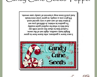 Candy Cane Seeds Topper - Digital Printable - Good Craft Show Seller - Immediate Download