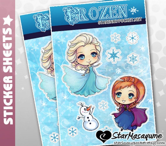 Frozen Elsa and Anna Stickers Sticker Sheet