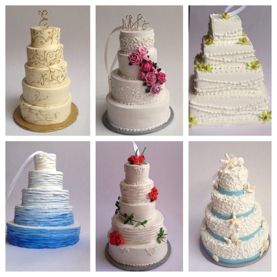 Custom Wedding Cake Replica Ornament  by ellicakes on Etsy