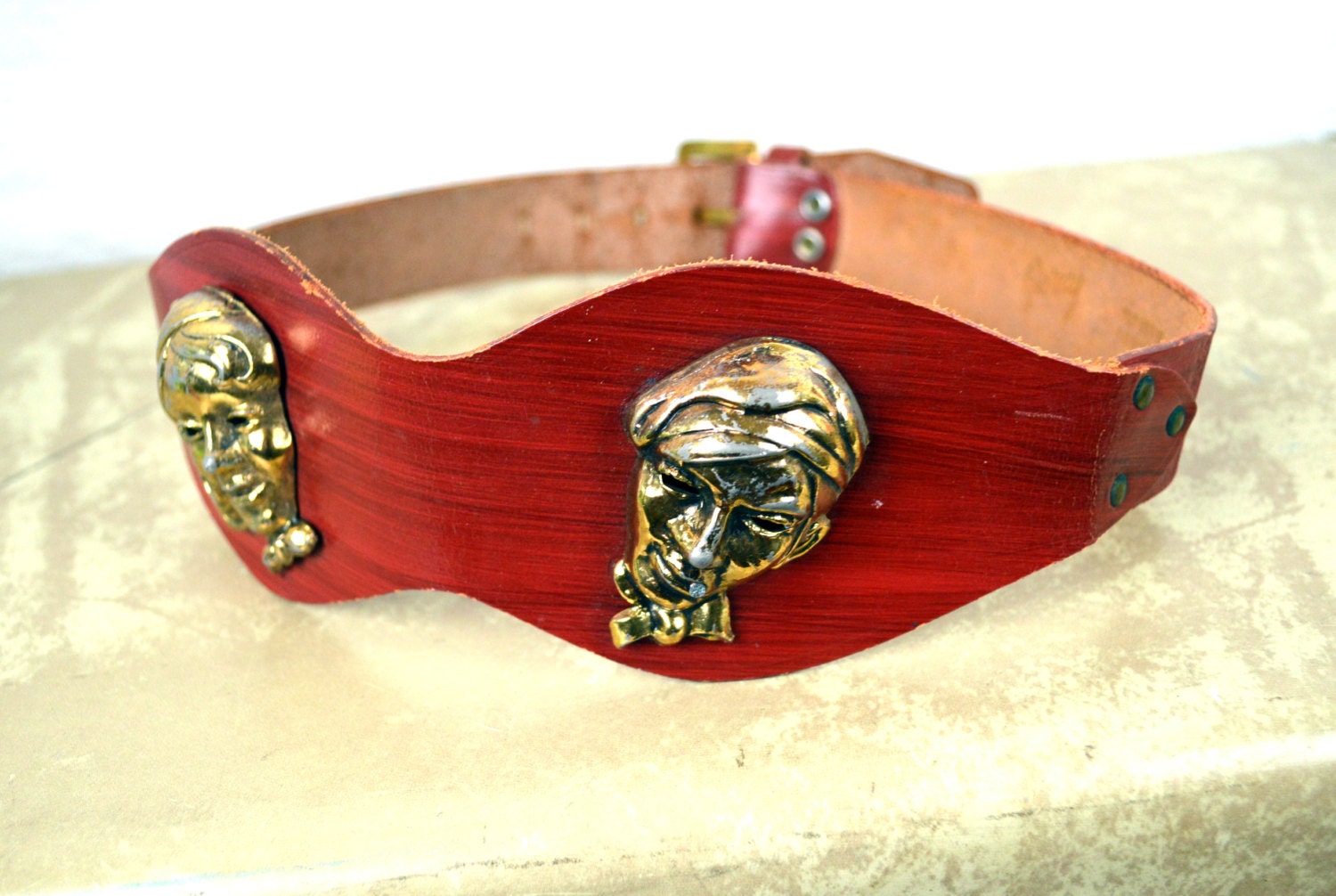 Vintage Leather Weird Wide OOAK Belt Haute Juice