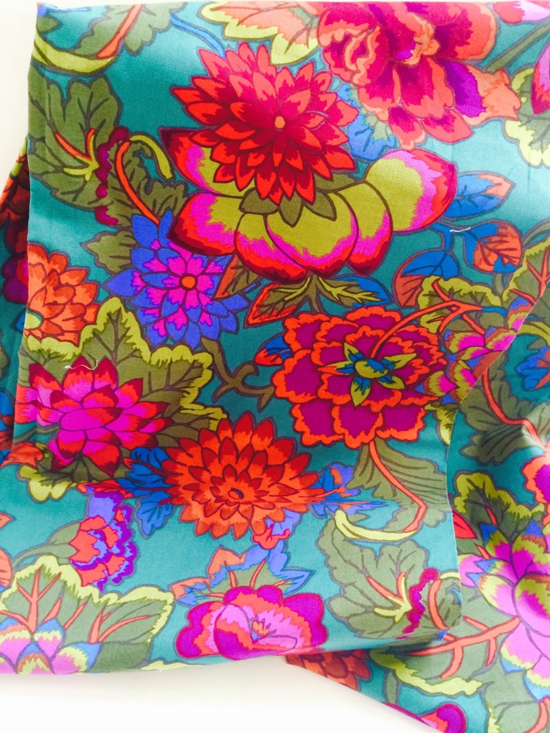 lace up chain bootie with kaffe fassett print