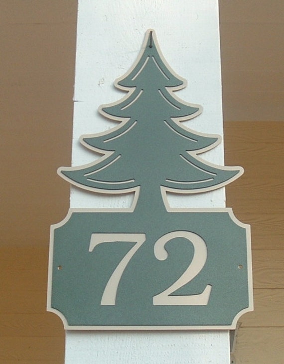 Items similar to Christmas Tree address sign, Pine tree, Forest, Street