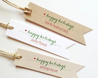 Holiday Gift Tags Happy Holidays Tag Christmas Tags Personalized Christmas Gift Tags (25)
