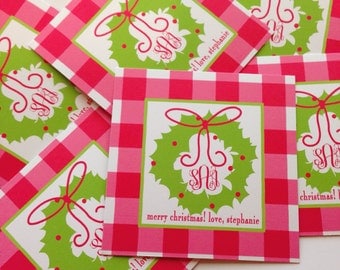 Christmas wreath tags