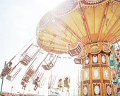 Coney Island Art, Carnival Photography, Carousel Print, Carousel Rides, Nursery Art - "Ride the Sky II"