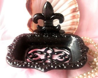 Fleur De Lis Soap Dish, Business Card Holder