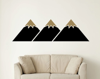 Mountain Wall Decal, Mountain Wall Art, Geometric Wall Decal, Triangle Wall Decal, Wanderlust Wall Decor, Mountain Range, Dorm Decor