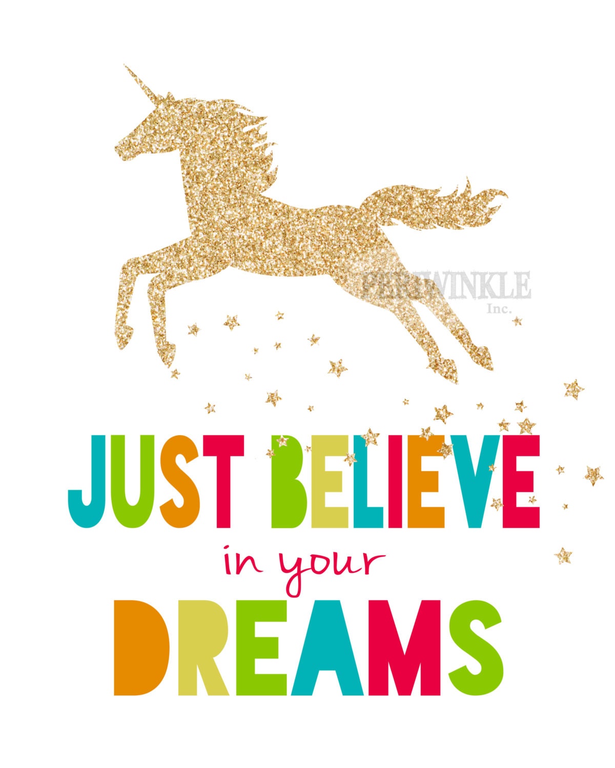 Unicorn Print-Unicorn Printable-Just Believe in Your