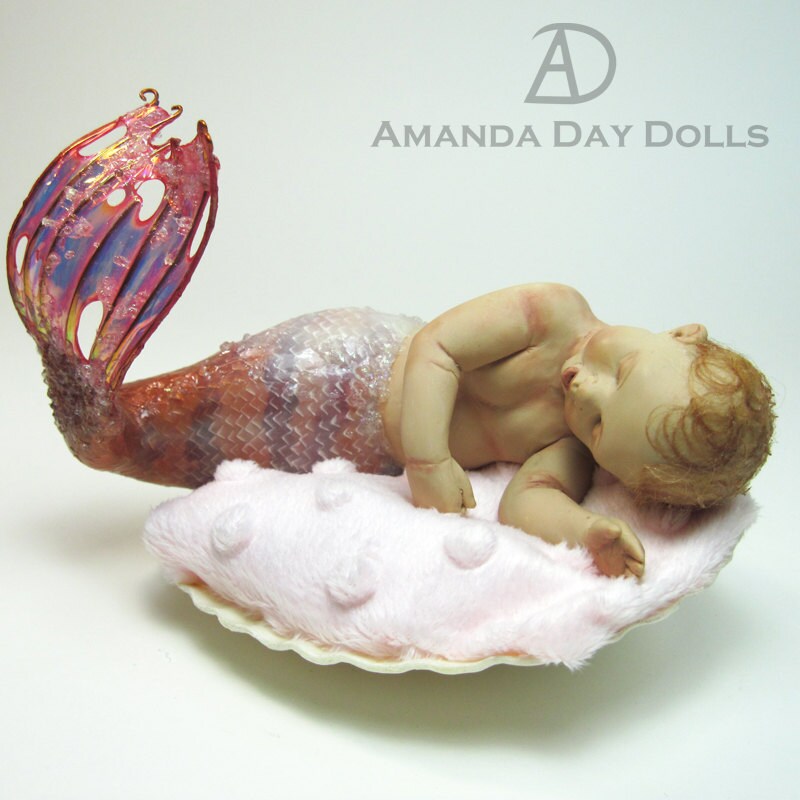 Reserved: Ava Sleeping Baby Mermaid One Of A Kind Ooak