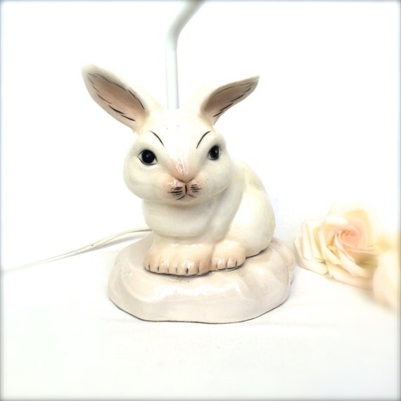 RESERVEDCeramic Bunny Lamp nursery decor Baby table lamp
