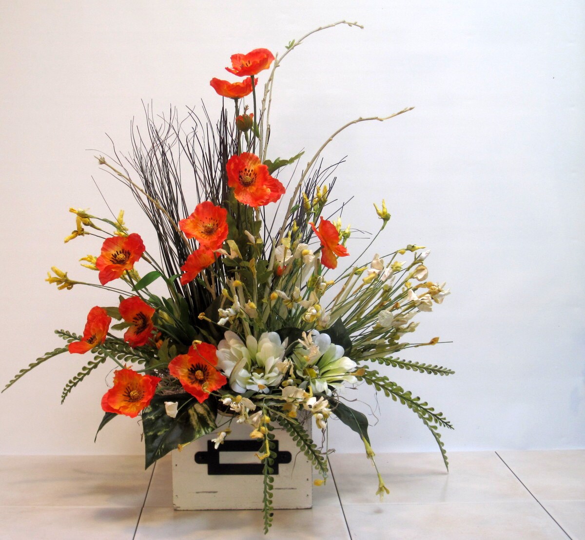 Orange Poppies SPRING SILK FLOWER Arrangement by EverythingFloral