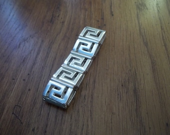 Geometric Bracelet / Silver Tone Bracelet / Vintage 80s Bracelet