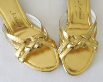 ... Shoes  Hibiscus Hawaiian Sandals  Size 6 Ladies Heels Gold Sandals