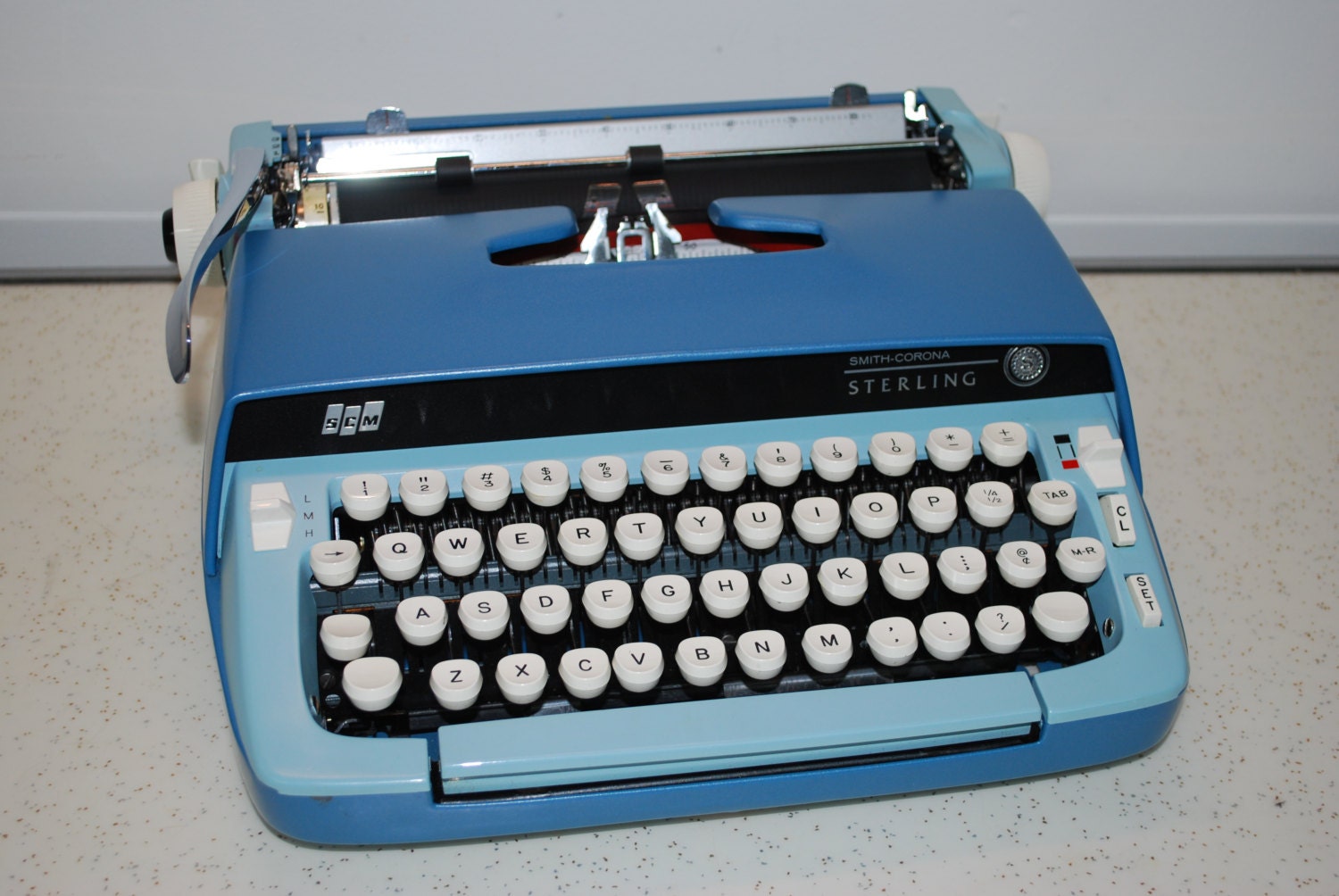 1970s Vintage Smith Corona Sterling Portable Typewriter with Original