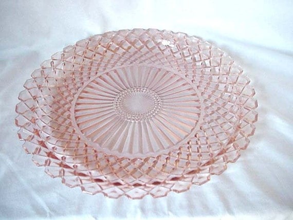 Pink Depression Glass Waterford Extra Large Serving Platter 5497