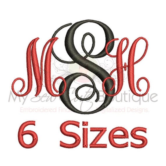 Interlocking Monogram Embroidery Font Small by mysewcuteboutique