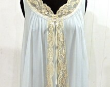 1950s Blue Nightgown and Peignoir Set