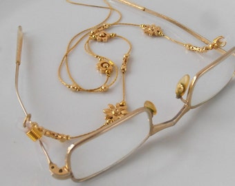 Handmade Gold Eyeglass Holder, Gold Eyeglass Chain Necklace, Gold Lanyard, Gift For Mom,sunglasses, gift for sister, Israeli Handmade,