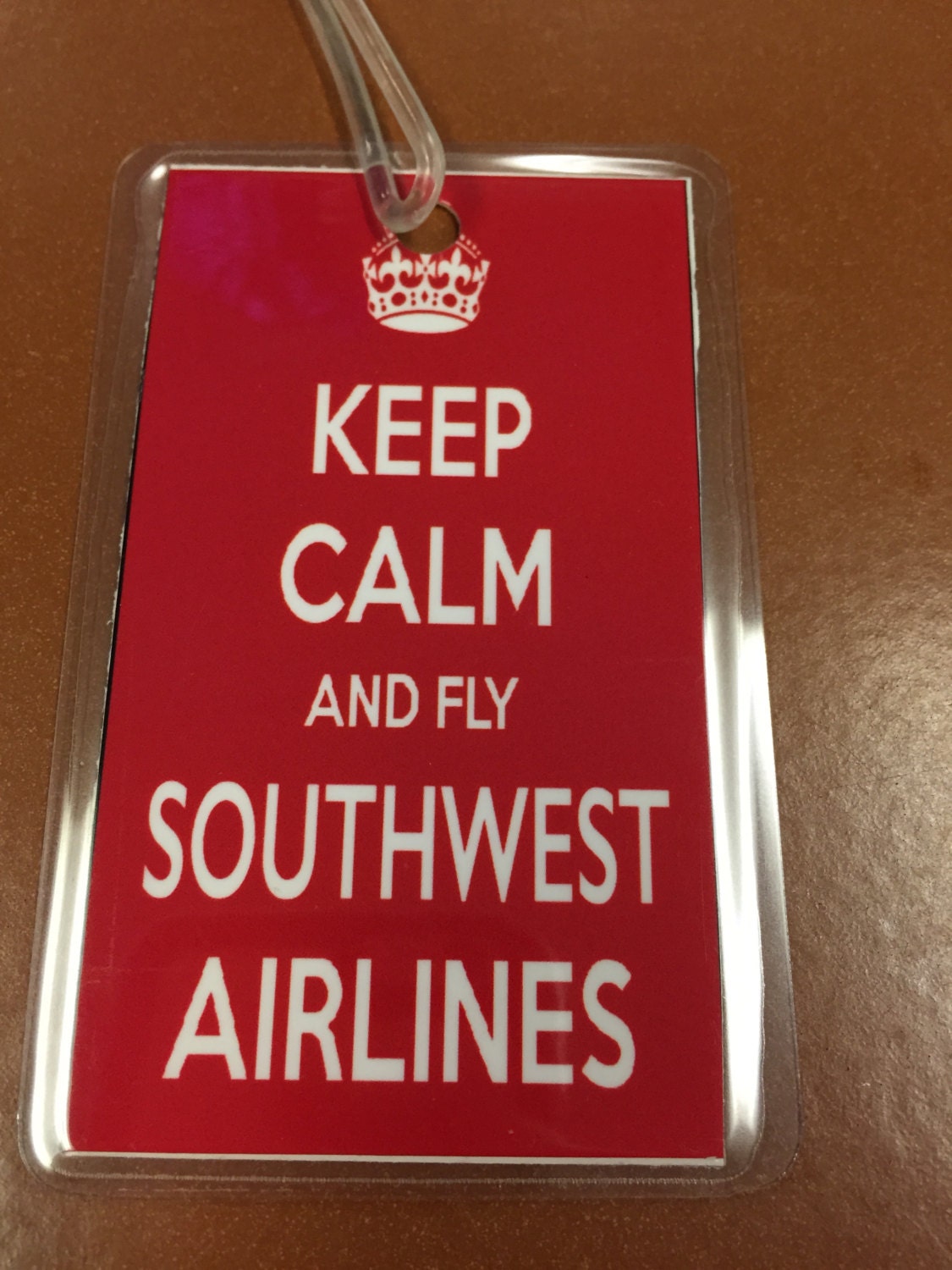 Luggage Tag KEEP CALM and fly SOUTHWEST by ShutterbugShirley
