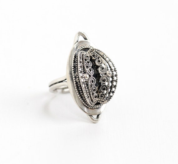 Sale - Vintage Sterling Silver Modernist Ring - Retro Filigree ...