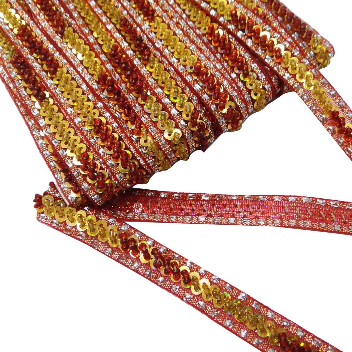 Decorative Fabric Trim Multicolor Beaded Trim Craft Supply