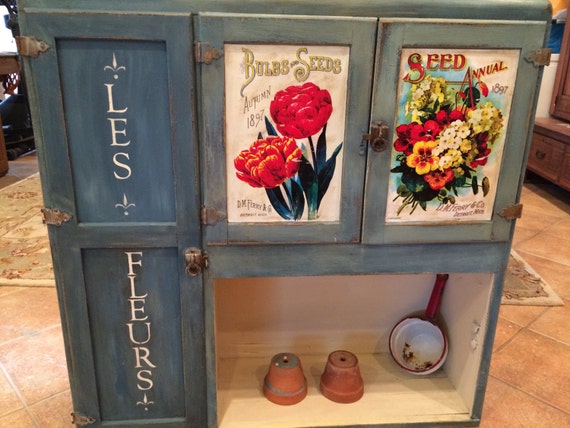 Decor, Cupboard, Shed, Painted Cupboard, Garden Cupboard Potting cupboard vintage Wall nz