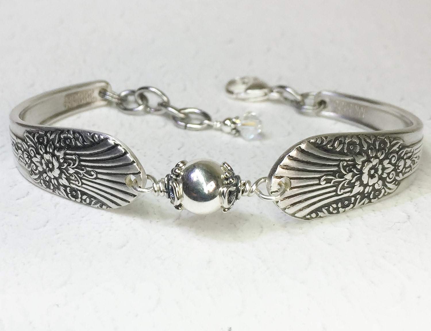 Spoon Bracelet Sterling Silver Beads Silverware Jewelry