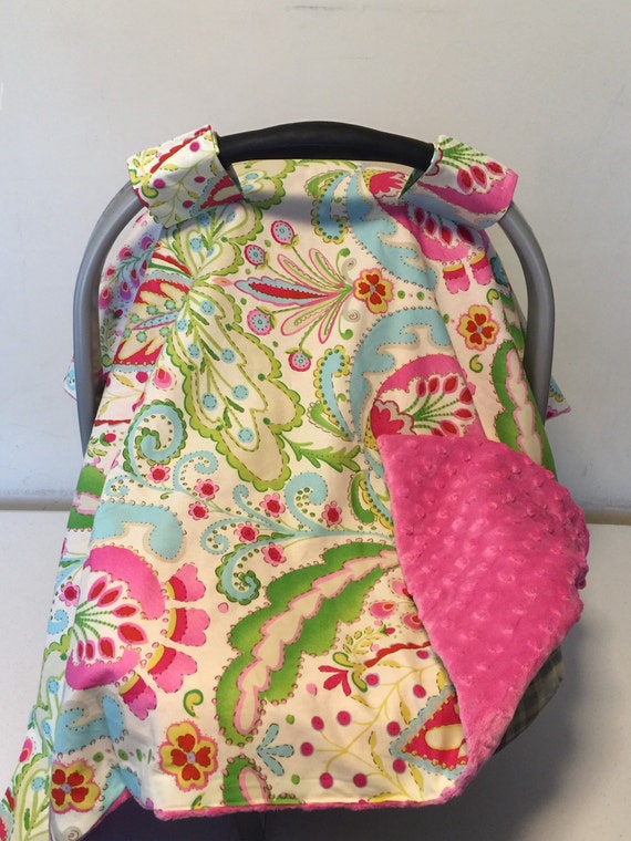 Items similar to minky & KUMARI GARDENS Fabric infant carseat Tent for ...