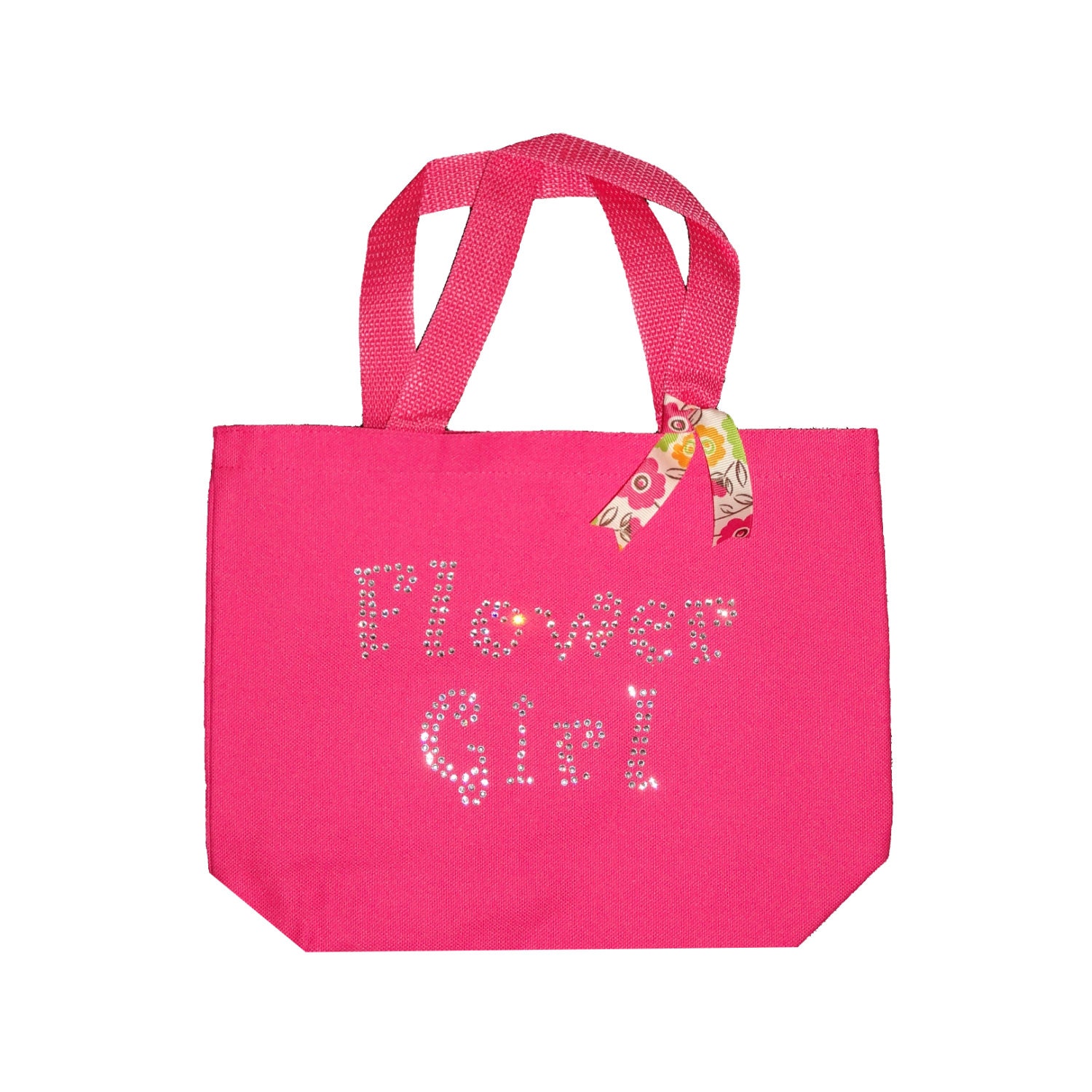 FLOWER GIRL personalized rhinestone tote gift bag