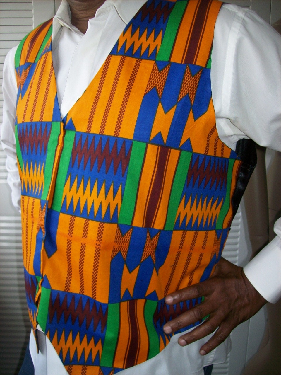 celebrations y tuxedo vest/ by Kente kente Unisex tambocollection Mens Vest/ African